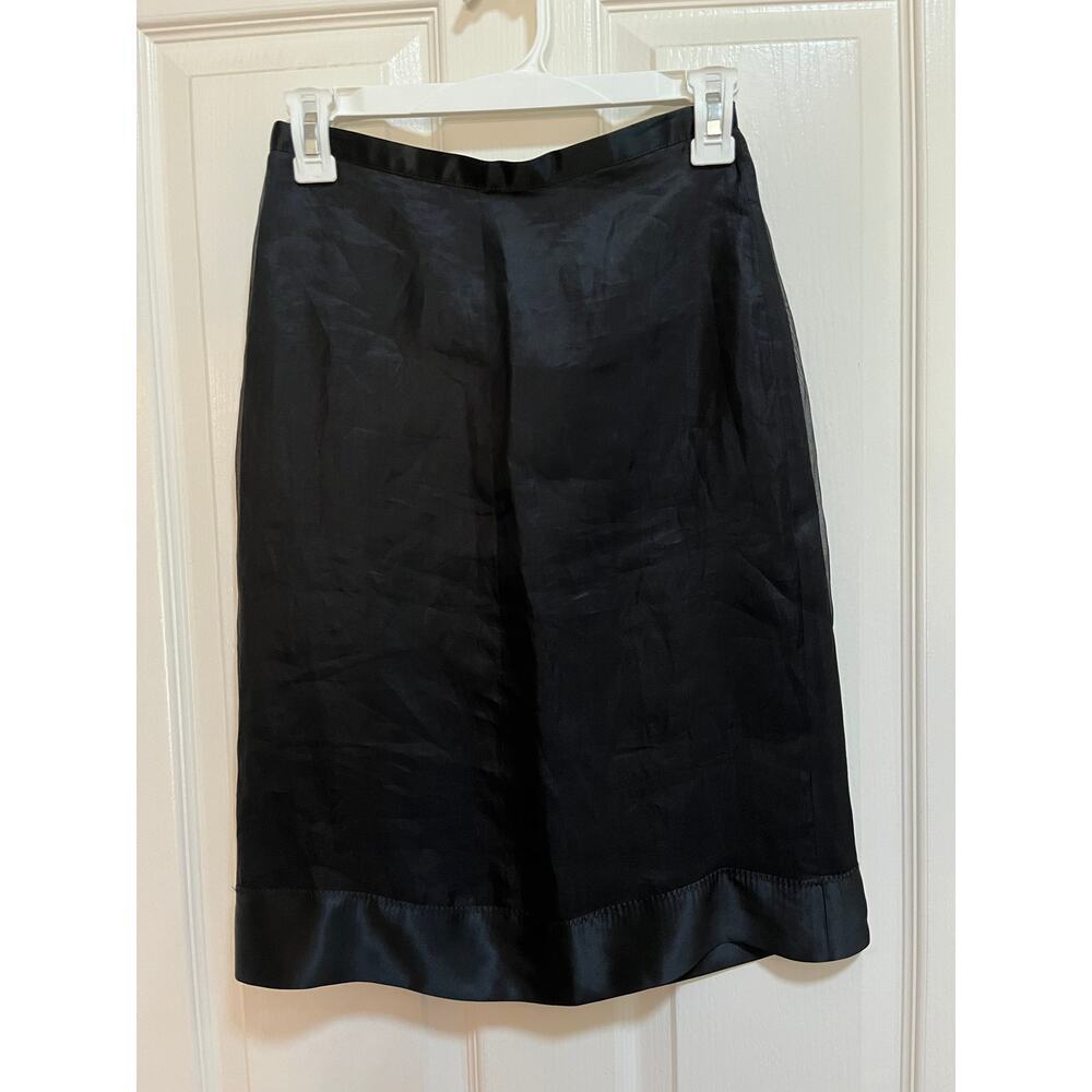 BCBG MaxAzria Silk Skirt Black Size 0 NWT Lined